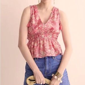 NWT J Crew V-Neck Cotton Voile Top in Tossed Floral